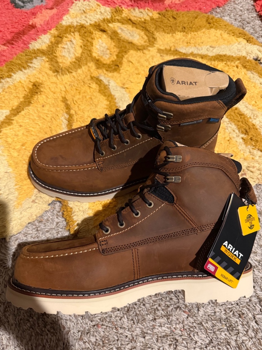 Ariat Men's Rebar Lift 6inch Waterproof Composite Toe Work Boots 🔥 Size 11.5